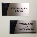 placas de porta em aço inox com adesivo