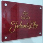 painel em acrílico com fundo personalizado