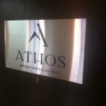 placa de porta em aço inox escovado